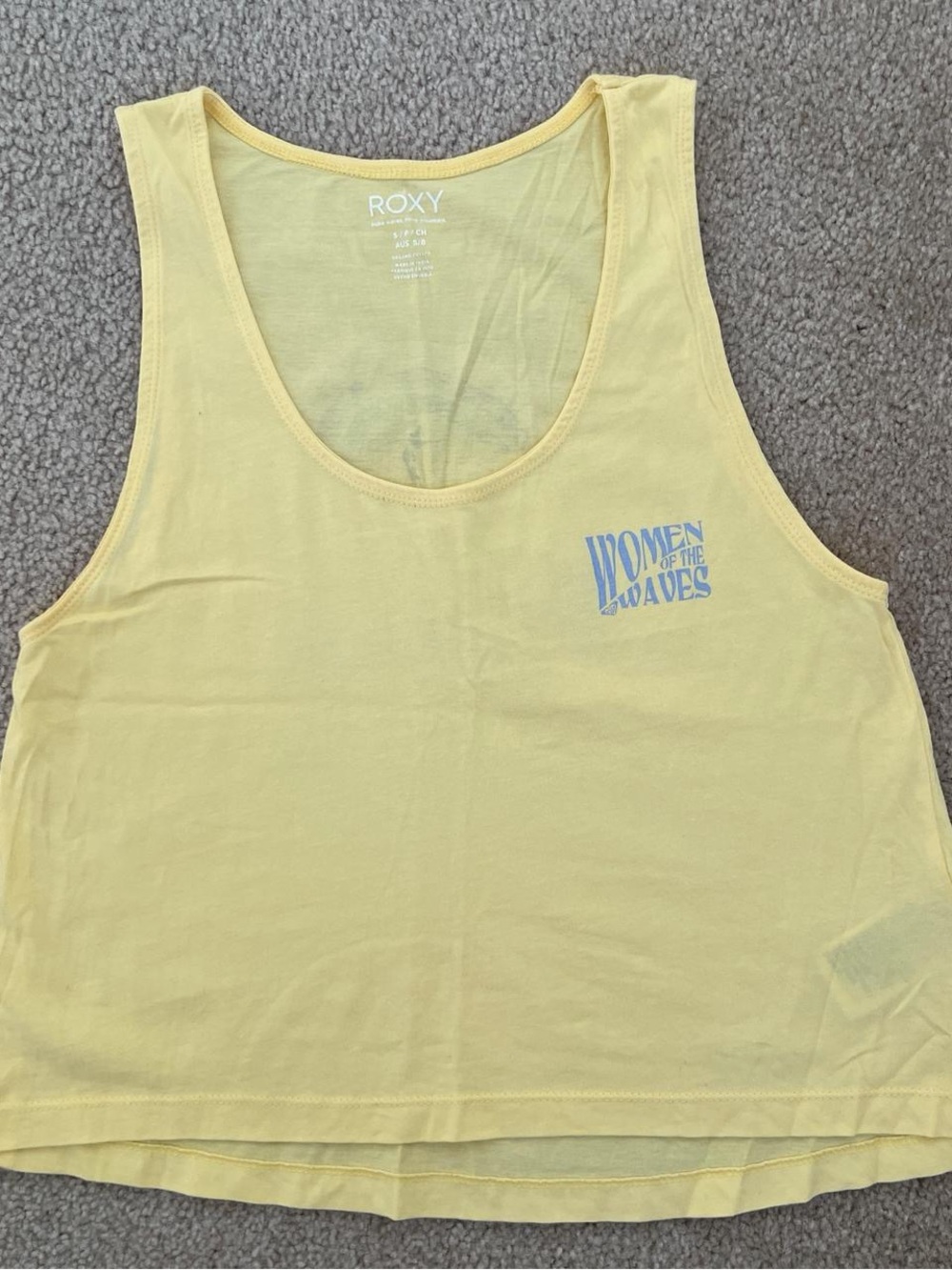 Roxy Women of the Waves Yellow Tank Top - Small